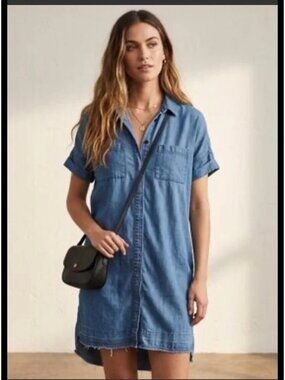 Madewell Denim Chambray Casual Utility Shirt Dress Size M